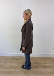 medium grey double breasted short coat image 4