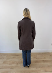 medium grey double breasted short coat image 6