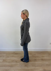 medium grey sisley textured fitted zip jacket image 5