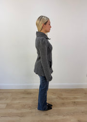 medium grey sisley textured fitted zip jacket image 6