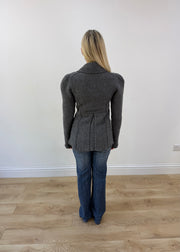 medium grey sisley textured fitted zip jacket image 7