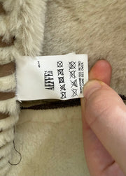 medium beige philosophy alberta ferretti shearling trim coat 9
