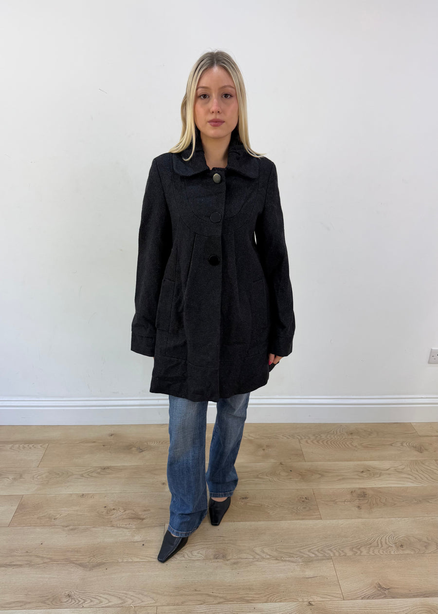 medium black motivi long coat image 1