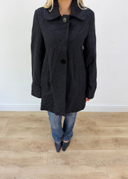 medium black motivi long coat image 2