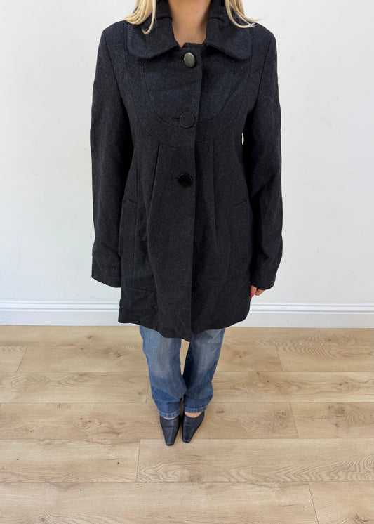 medium black motivi long coat image 2