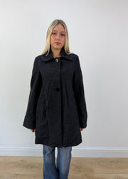 medium black motivi long coat image 3