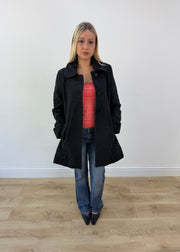 medium black motivi long coat image 4