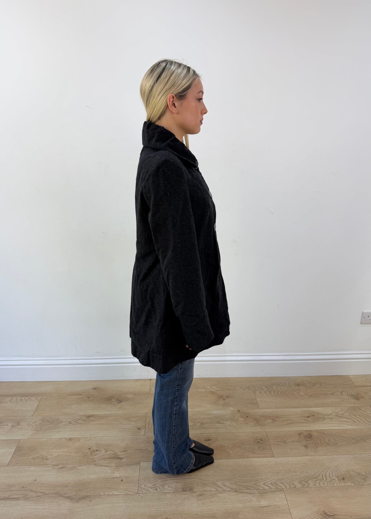 medium black motivi long coat image 6