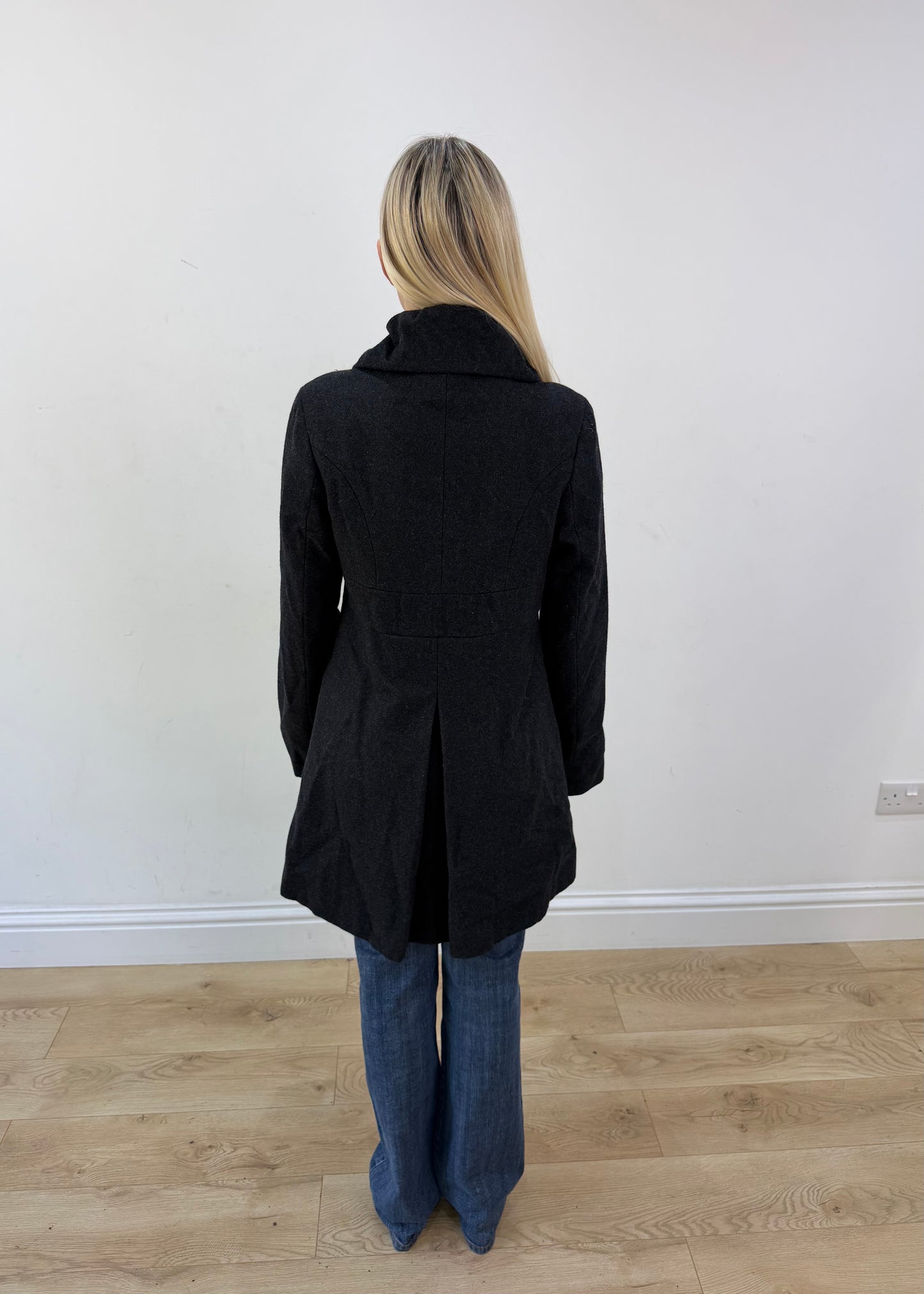 medium black motivi long coat image 7