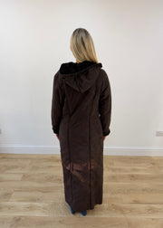 medium dark brown esisto hooded long coat 7