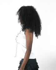 office siren | small white sleeveless collared shirt with black piping — final ecom crop