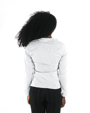office siren | small white black-trim tie-front blouse — final ecom crop
