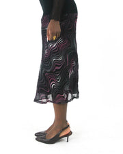 office siren | small pink purple and white swirl-print mesh midi skirt — final ecom crop