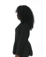 office siren | medium black pinstripe single-button blazer — final ecom crop