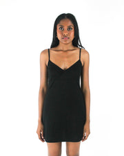office siren | small black satin-effect camisole mini dress — final ecom crop