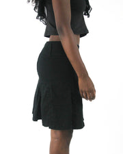 office siren | small black pleated mini skirt — final ecom crop