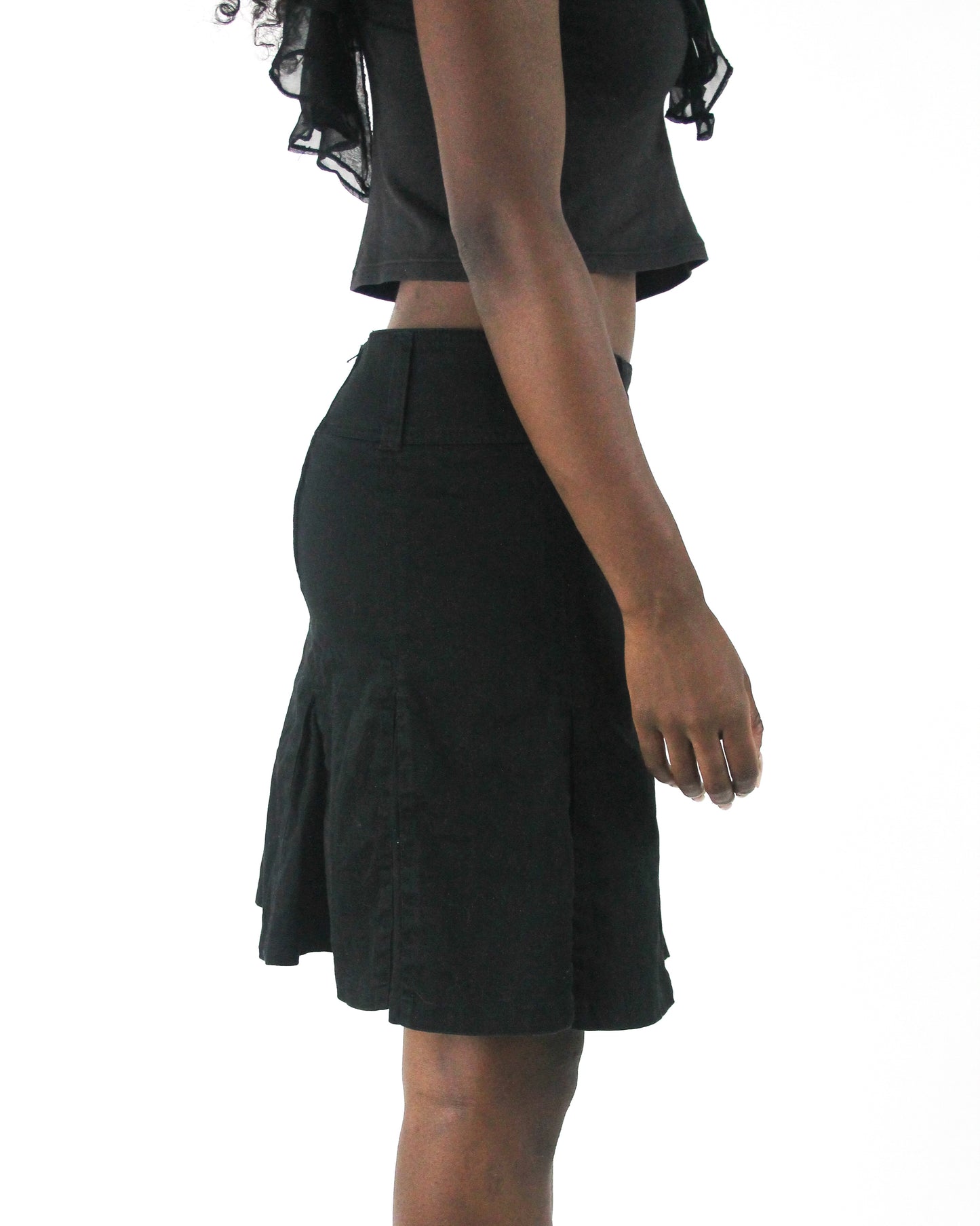 office siren | small black pleated mini skirt — final ecom crop