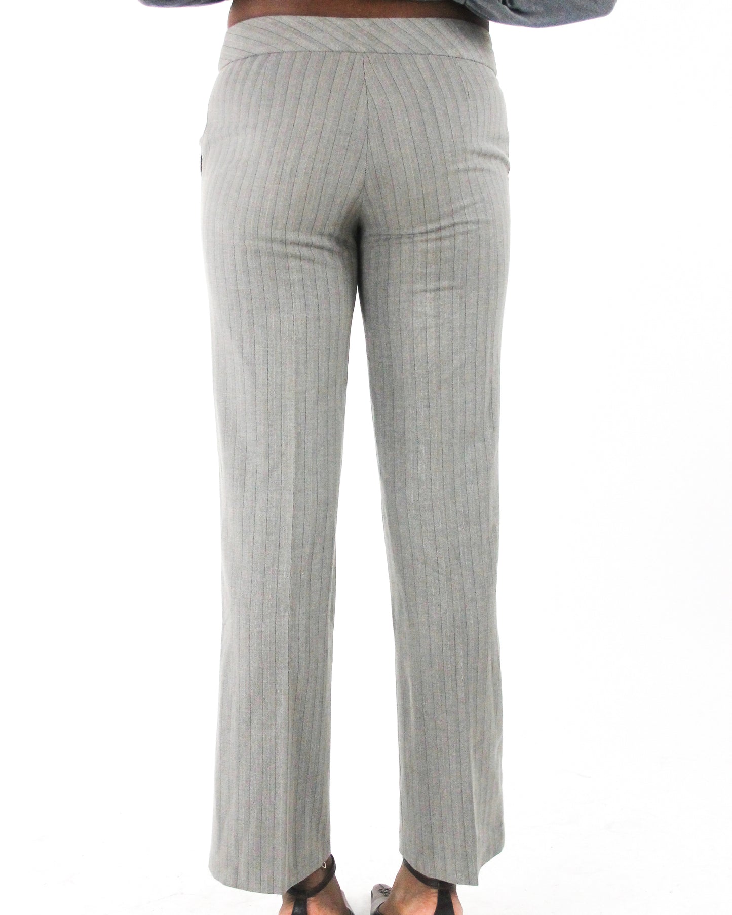 office siren | small grey pinstripe straight-leg trousers — final ecom crop