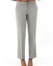 office siren | small grey pinstripe straight-leg trousers — final ecom crop
