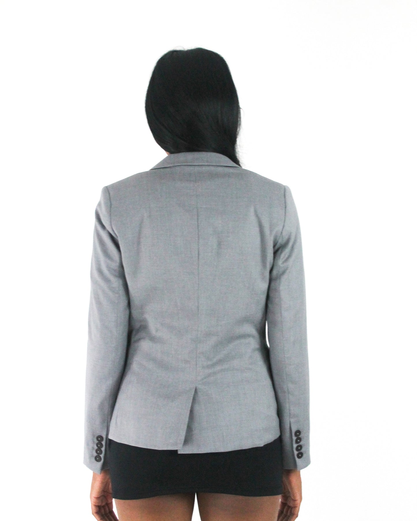 office siren | small grey single-button fitted blazer — final ecom crop