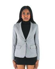 office siren | small grey single-button fitted blazer — final ecom crop