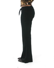 office siren | small black buckle-belt flared trousers — final ecom crop