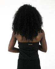 office siren | small black pinstripe lace-up corset top — final ecom crop