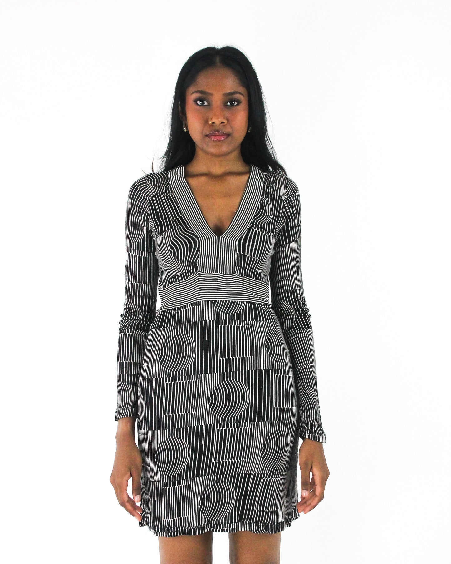 office siren | small custo barcelona grey graphic dress — final ecom crop