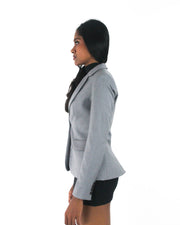office siren | small grey single-button fitted blazer — final ecom crop