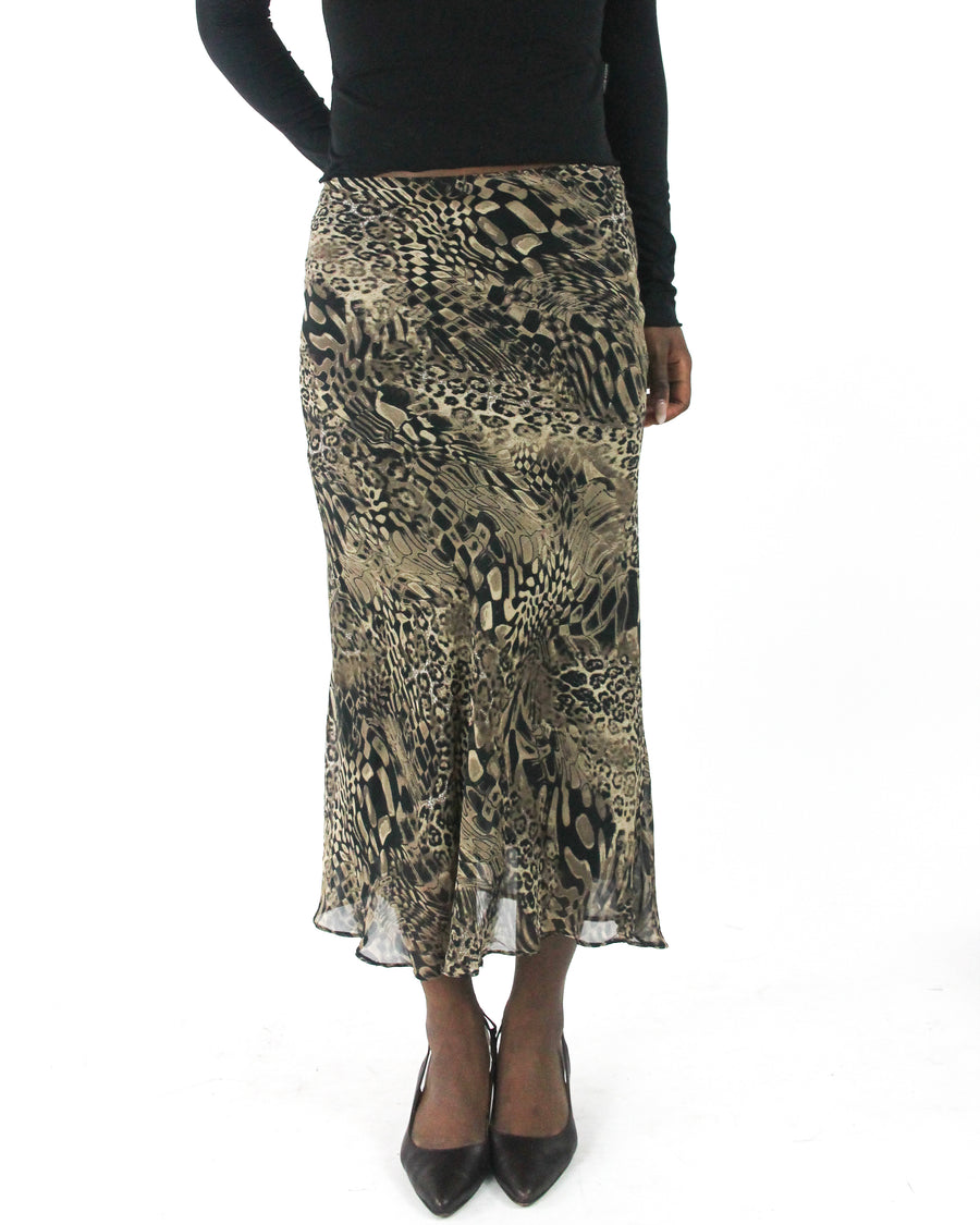 office siren | small beige and black animal-print mesh midi skirt — final ecom crop