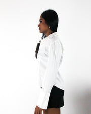 office siren | small white fitted long-sleeve button-up shirt — final ecom crop