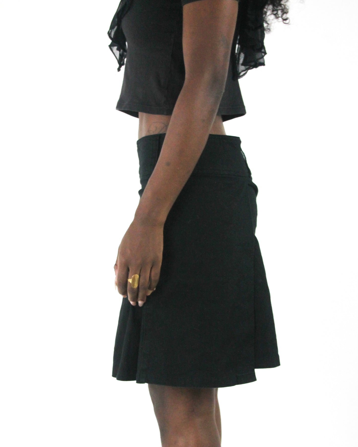 office siren | small black pleated mini skirt — final ecom crop