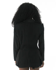 office siren | medium black pinstripe single-button blazer — final ecom crop