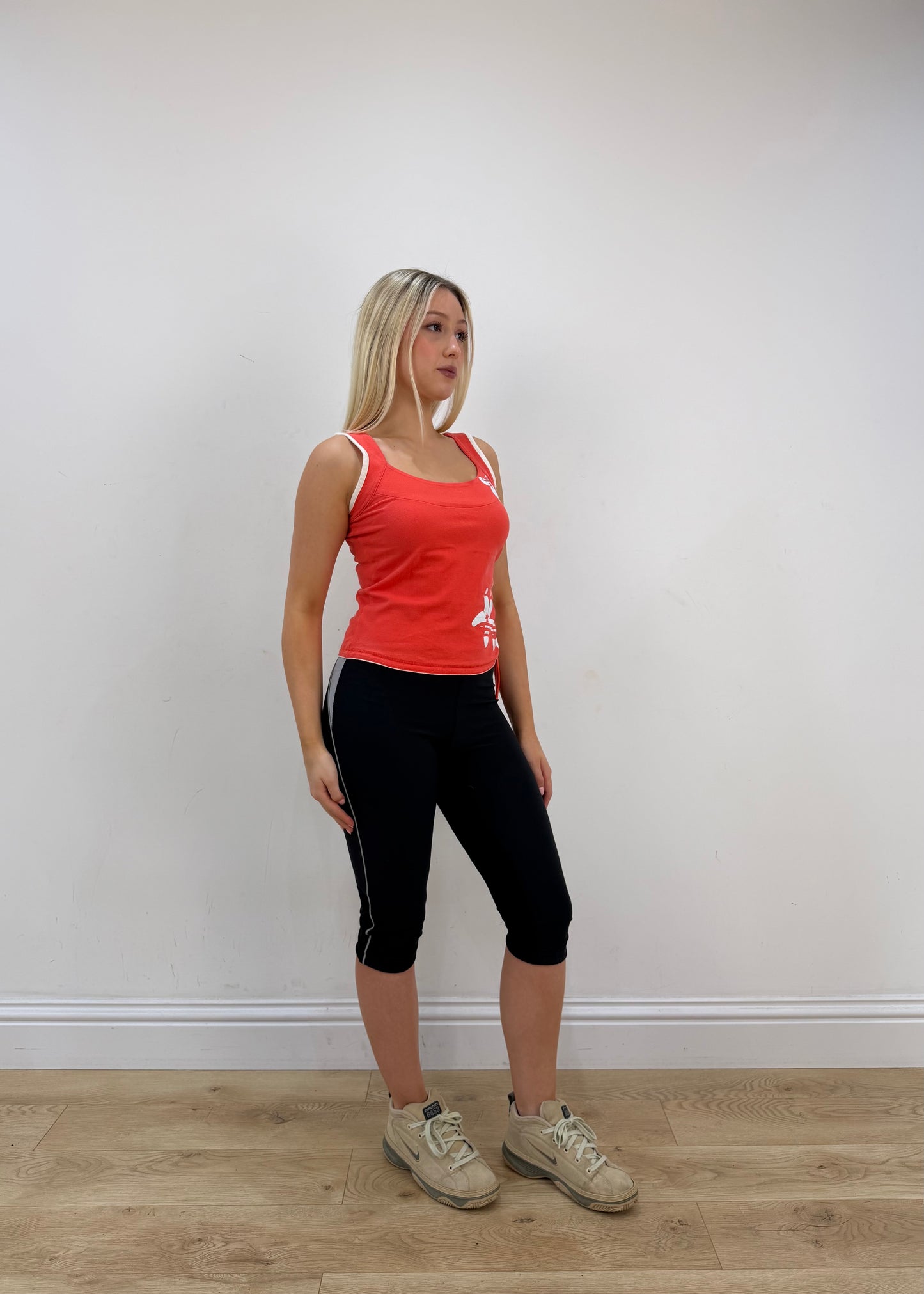 small/medium orange adidas tank top