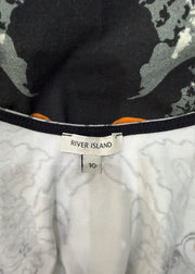extra small white old river island patterned mini dress – label photo