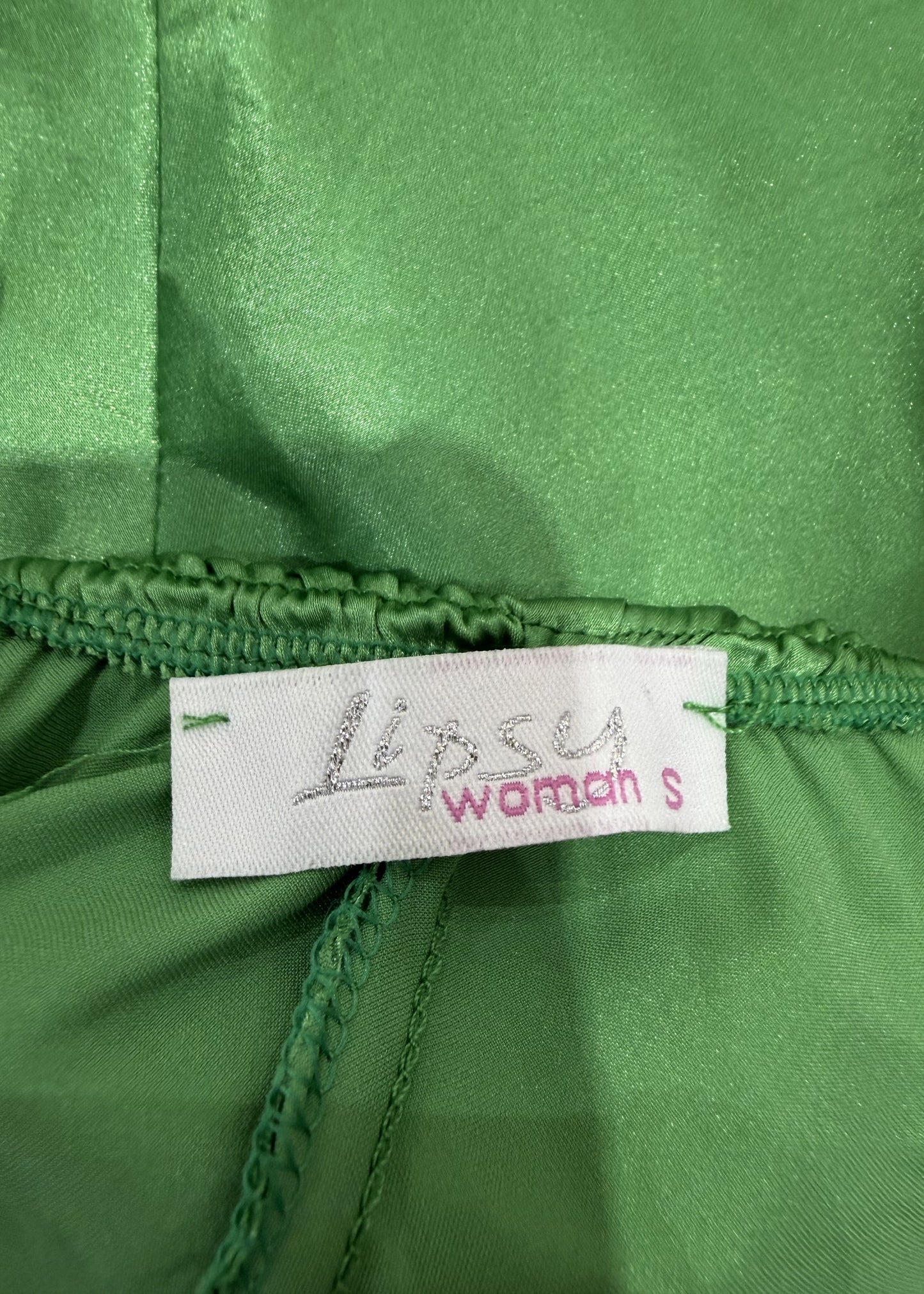 small lipsy green halterneck dress – label photo