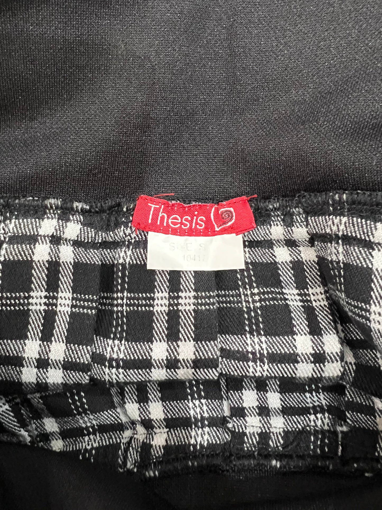 back to school drop black and white plaid pleated mini skirt label