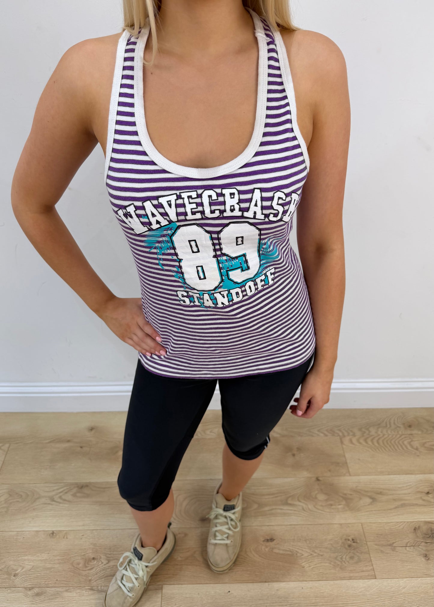 medium purple striped tank top