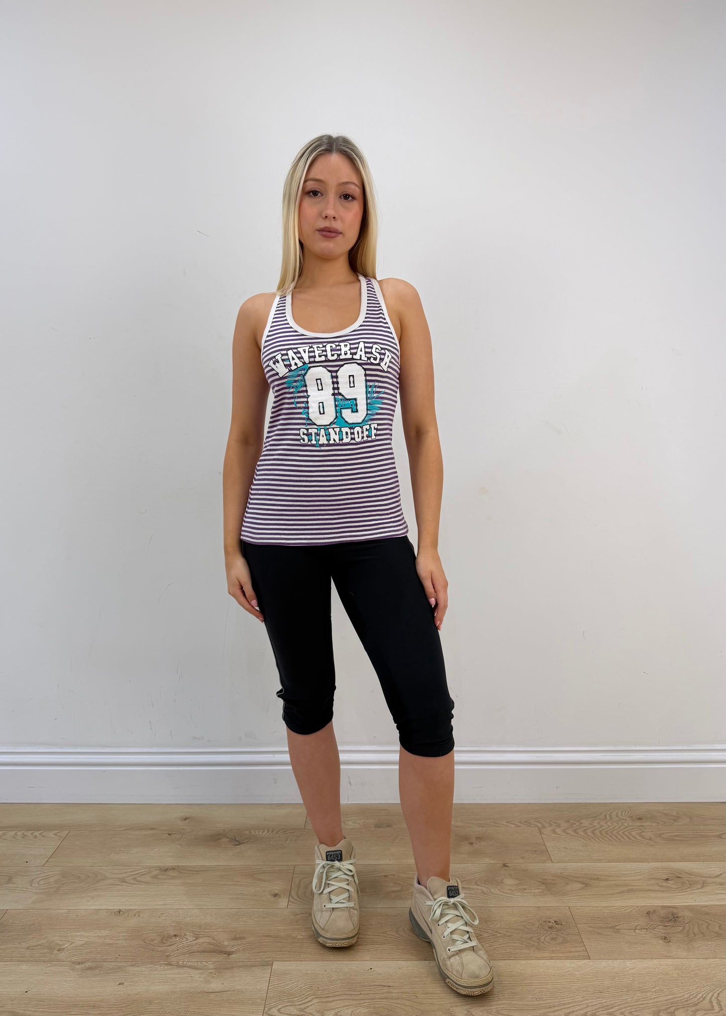 medium purple striped tank top