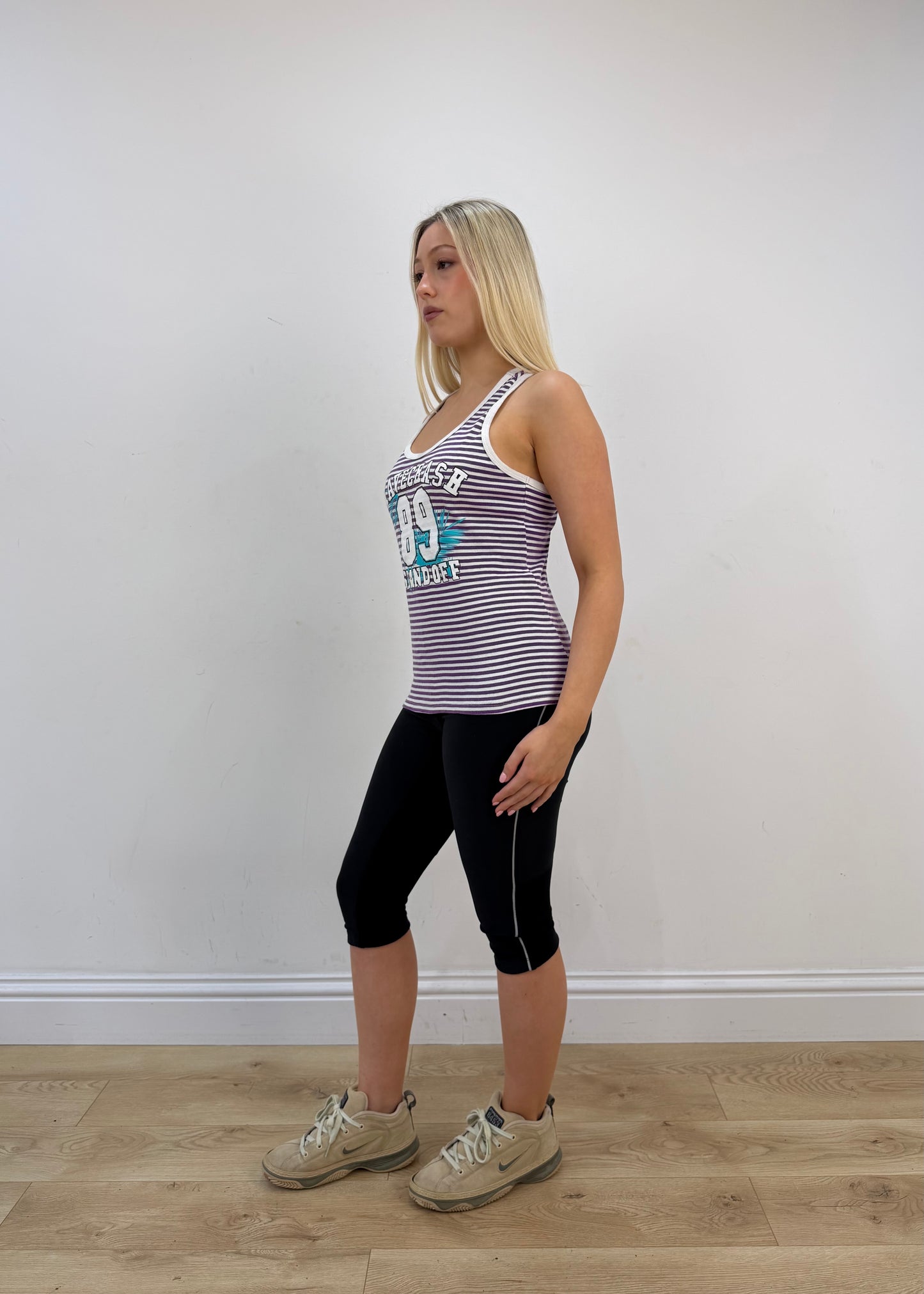 medium purple striped tank top