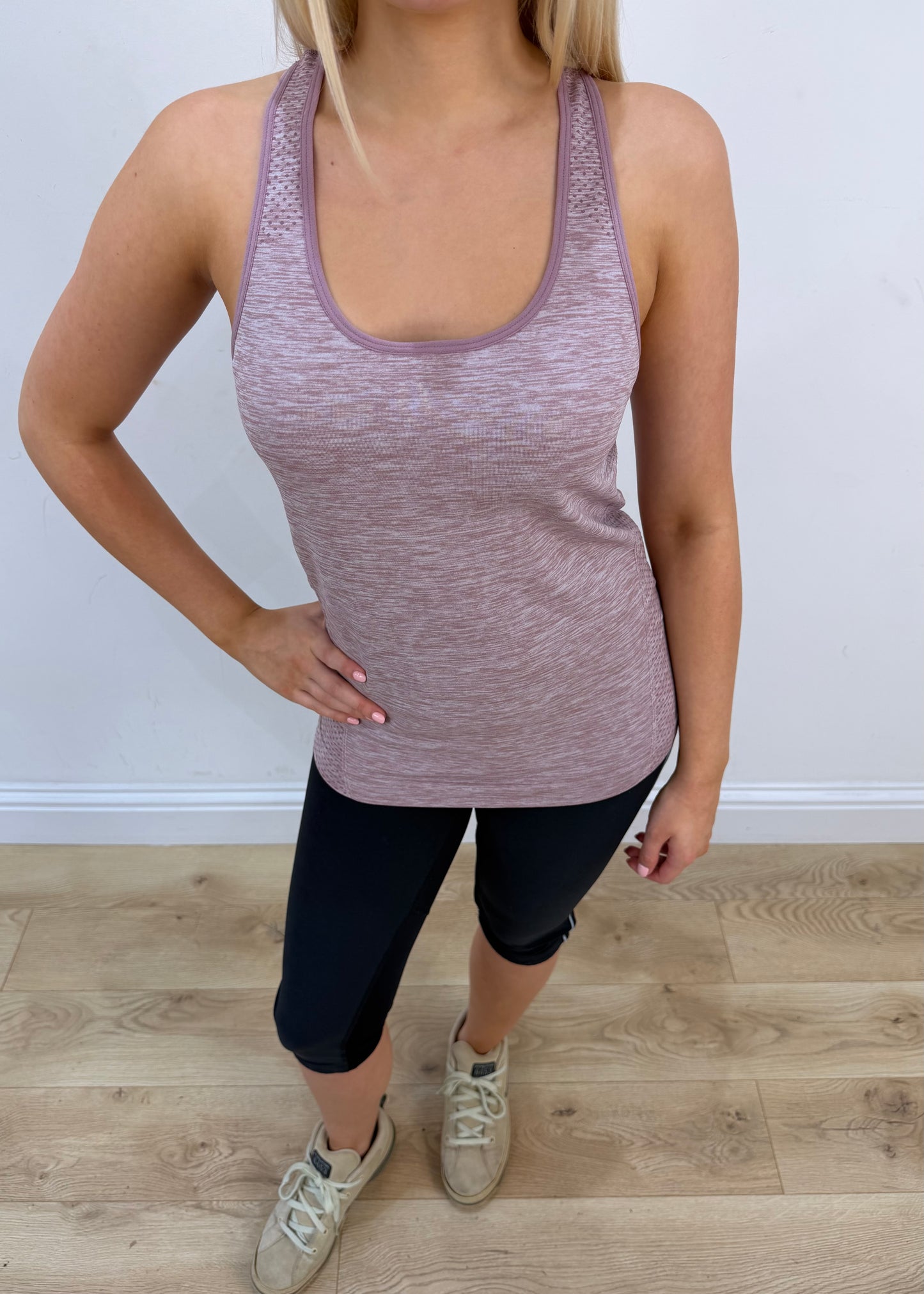 small/medium purple fitted workout top