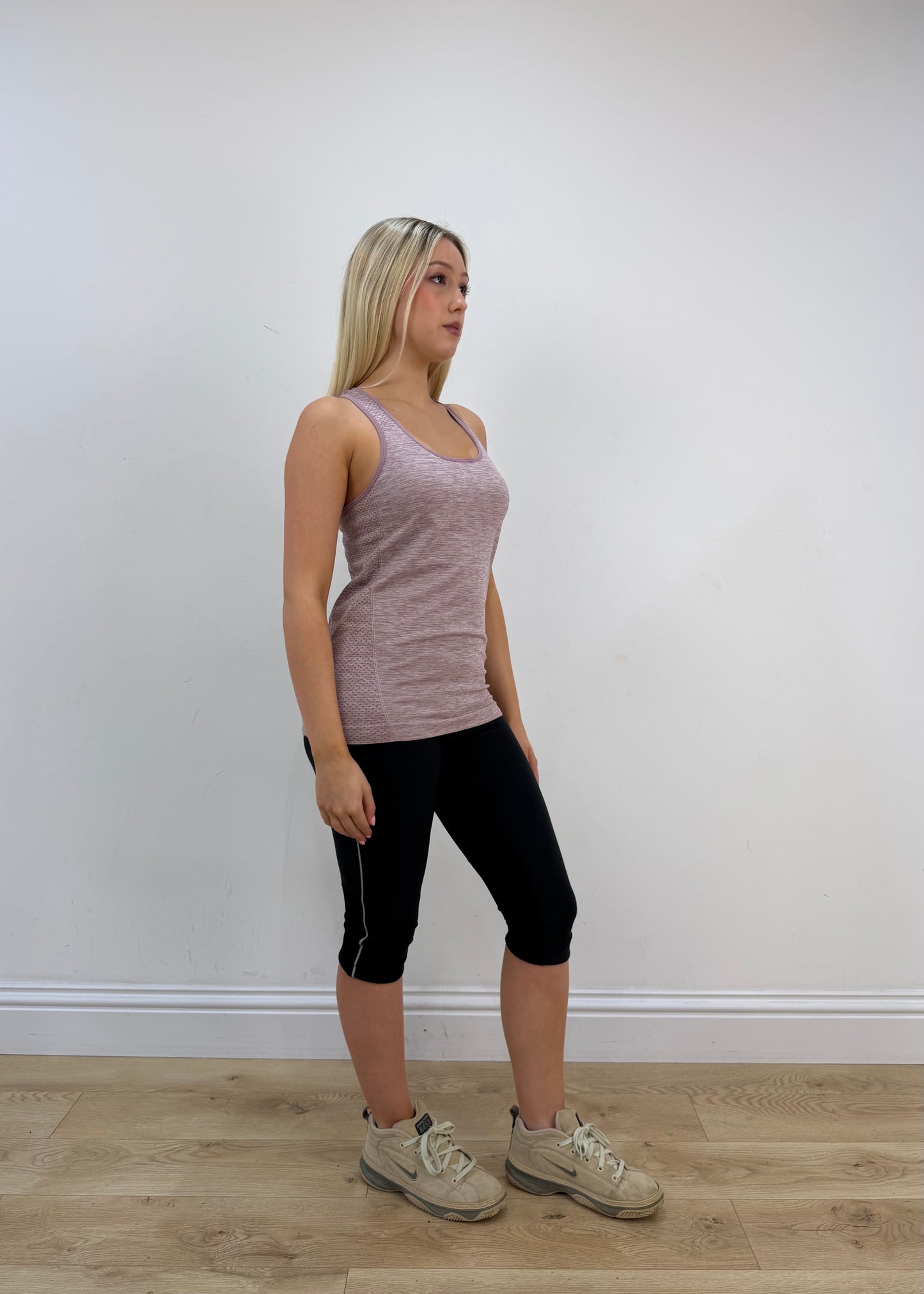 small/medium purple fitted workout top