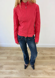 medium red buckle detail zip jacket image 2