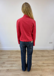 medium red buckle detail zip jacket image 7