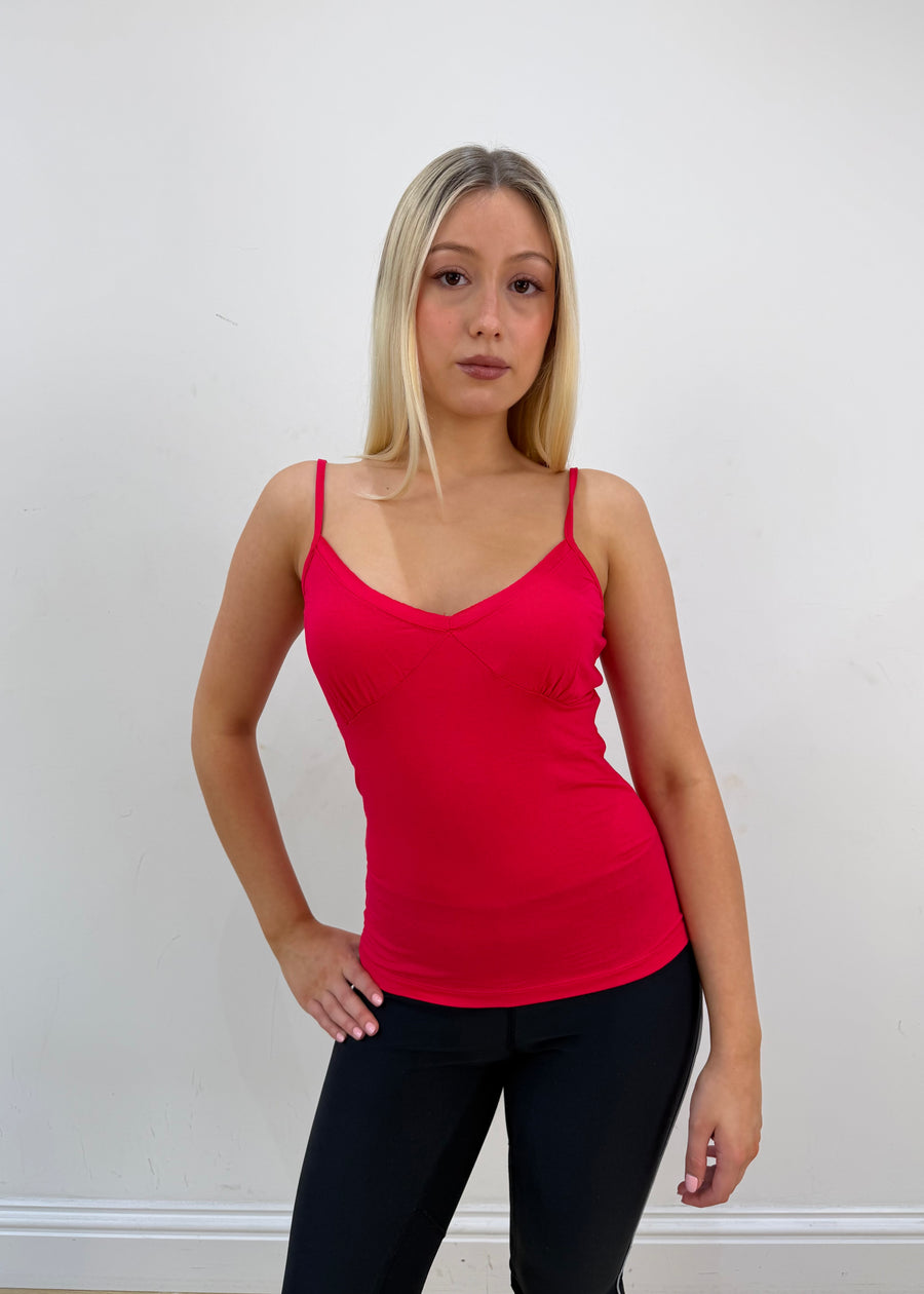 small red cami top