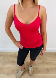 small red cami top
