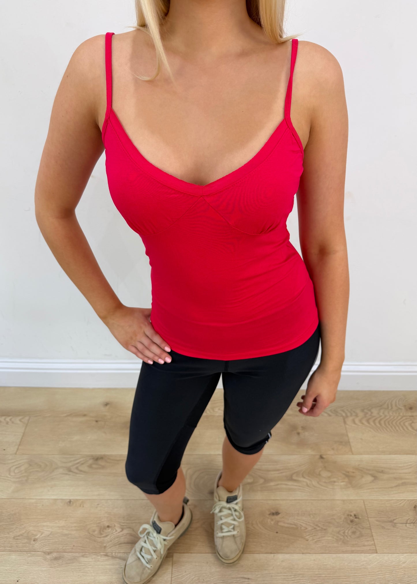 small red cami top