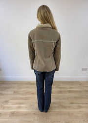 medium grey suede style zip up jacket photo 7