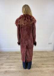 medium purple faux suede afghan style coat photo 7