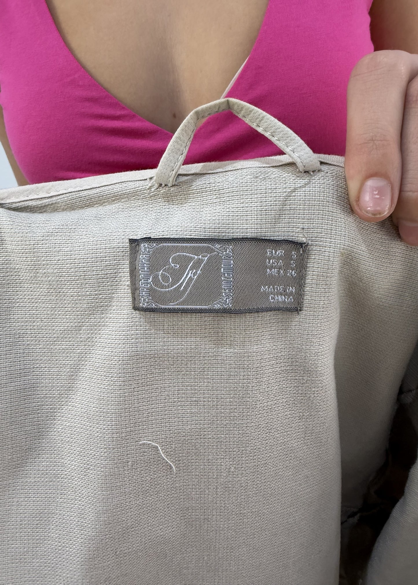 small beige hooded peacoat jacket label